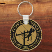 Ich kann alles in Lineman tun Schlüsselanhänger (Vorderseite)