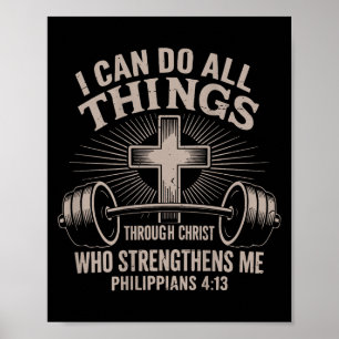 Ich kann alles lustige, Christliche Workout-Gym je Poster