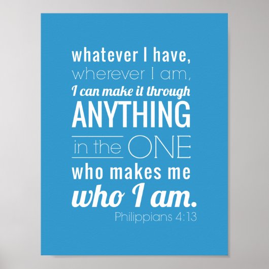 Ich kann alles machen, Philippinen 4:13 Poster (Vorne)