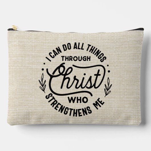 Ich kann alles machen, wenn die Leinwand Christi a Zubehörtasche (Vorderseite)