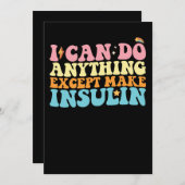Ich kann alles tun, außer Insulindiabetes herzuste Einladung (Vorne/Hinten)