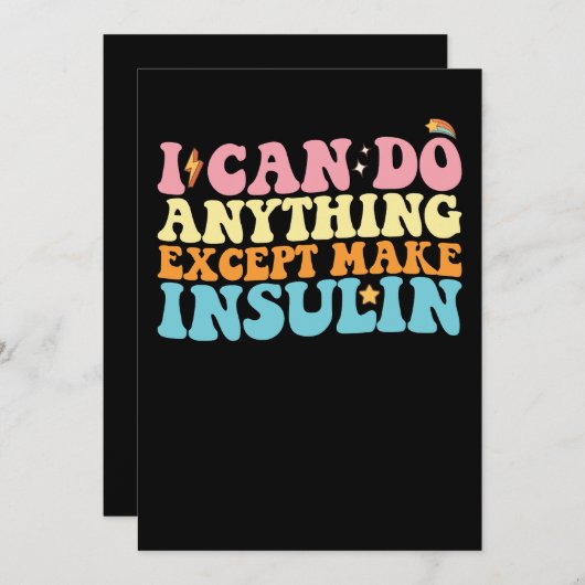 Ich kann alles tun, außer Insulindiabetes herzuste Einladung (Vorne/Hinten)