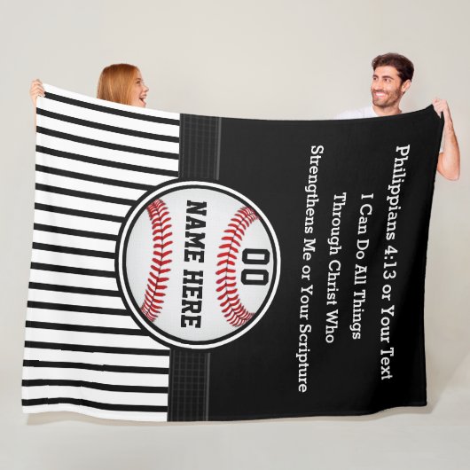 Ich kann alles tun, Christliche Baseball-Geschenke Fleecedecke (Beispiel)
