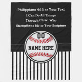 Ich kann alles tun, Christliche Baseball-Geschenke Fleecedecke (Vorderseite)