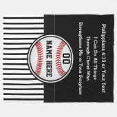 Ich kann alles tun, Christliche Baseball-Geschenke Fleecedecke (Vorderseite (Horizontal))