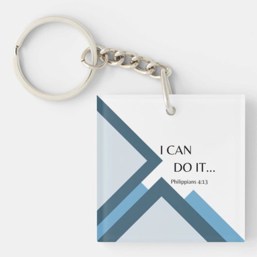 Ich kann alles tun, Doppelseitiger Square Schlüsse Schlüsselanhänger (Vorderseite)