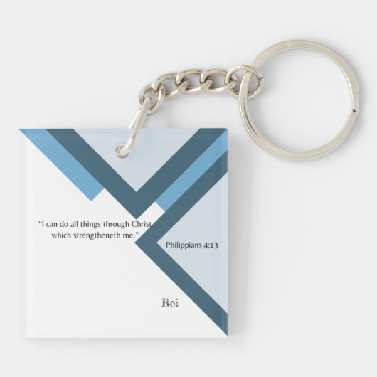 Ich kann alles tun, Doppelseitiger Square Schlüsse Schlüsselanhänger (Rückseite)