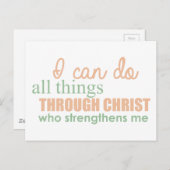 Ich kann alles tun durch Christus Wer stärkt Postkarte (Vorne/Hinten)