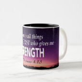 ICH KANN ALLES TUN Phil 4:13 Christliche Schrift Zweifarbige Tasse (VorderseiteRechts)