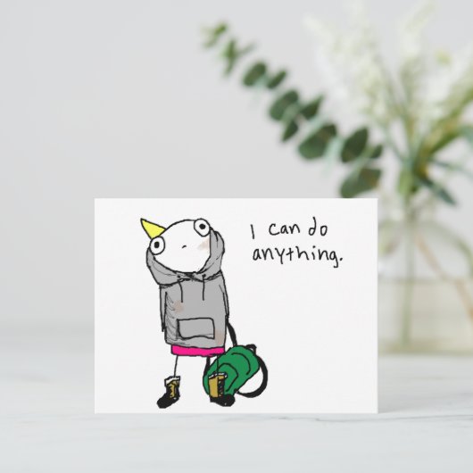 Ich kann alles tun. postkarte (Stehend Vorderseite)