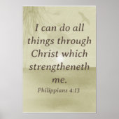 Ich kann alles tun, was Bibelschrift Wall Art Poster (Vorne)