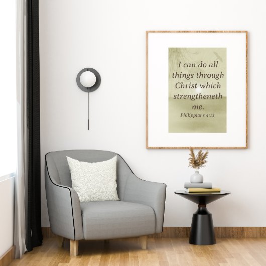 Ich kann alles tun, was Bibelschrift Wall Art Poster