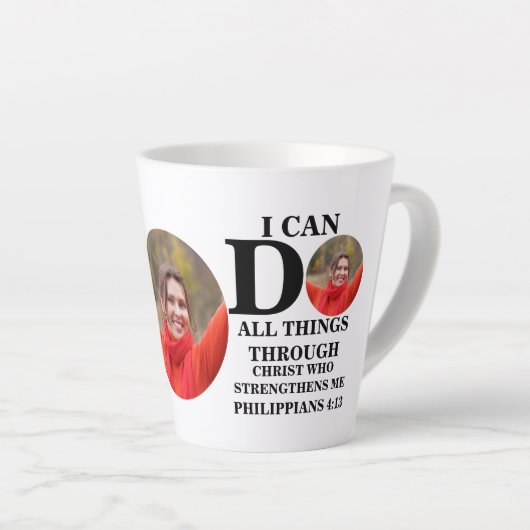 Ich kann alles tun, was Christliche Foto Bibel Ver Milchtasse (Rechte Ecke)