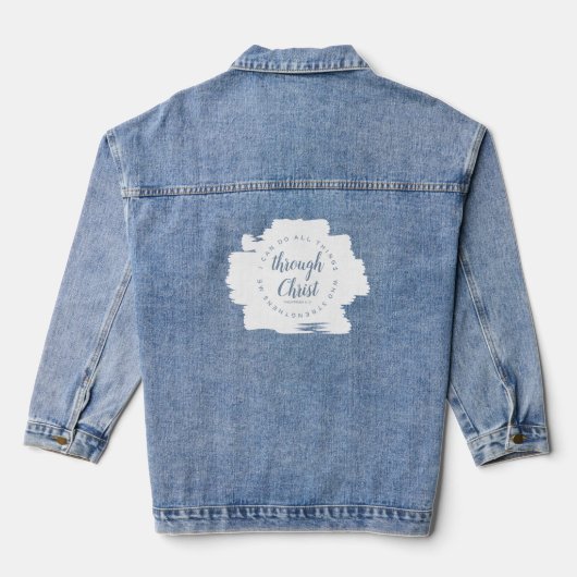 Ich kann alles tun, was dumm Blue Script Bible Ver Jeansjacke (Rückseite)