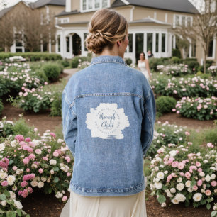 Ich kann alles tun, was dumm Blue Script Bible Ver Jeansjacke