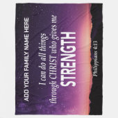 ICH KANN ALLES, WAS Christliche Bibelfamilie Fleecedecke (Vorderseite)