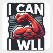 ICH KANN AUFklebern Quadratischer Aufkleber (Vorderseite)