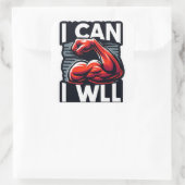 ICH KANN AUFklebern Quadratischer Aufkleber (Tasche)