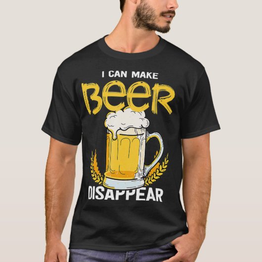 Ich kann Bier verschwinden Bier Tasse Bier und T-Shirt (Vorderseite)