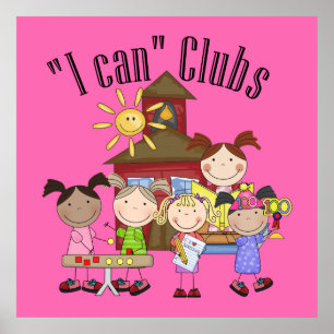 Ich kann Clubs Strichmännchen Poster zwei
