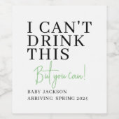 Ich kann das nicht trinken, die Ankündigung einer Weinetikett (Einzelnes Label)