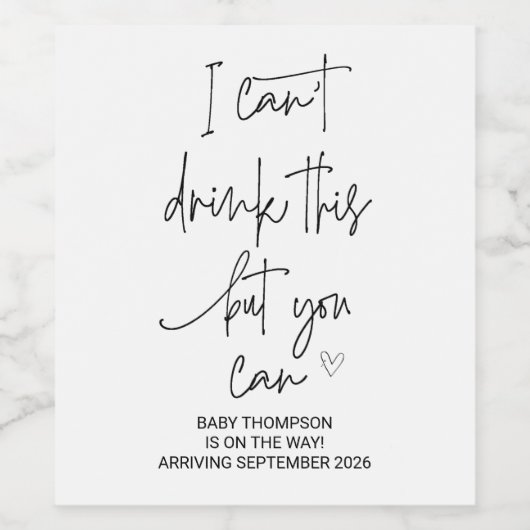 Ich kann das nicht trinken, wenn man schwanger wir weinetikett (Einzelnes Label)