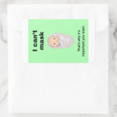 Ich kann das Set großer Papieraufkleber nicht verb Rechteckiger Aufkleber (Tasche)