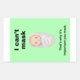 Ich kann das Set großer Papieraufkleber nicht verb Rechteckiger Aufkleber