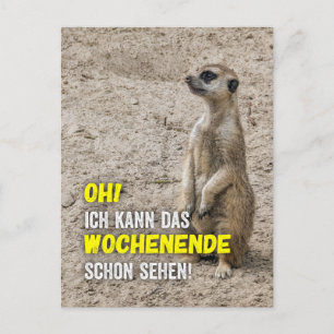 Ich kann das Wochenende schon sehen - Erdmännchen Postkarte