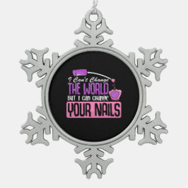 Ich kann deine Nägel ändern Schneeflocken Zinn-Ornament