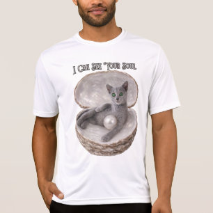Ich kann deine Seele sehen Lustiges Russisch Blau  T-Shirt
