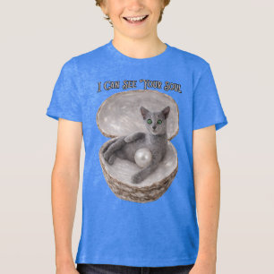 Ich kann deine Seele sehen Lustiges Russisch Blau Tri-Blend Shirt