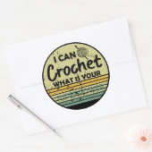 Ich kann deine Supermacht häkeln Runder Aufkleber (Umschlag)