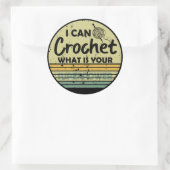 Ich kann deine Supermacht häkeln Runder Aufkleber (Tasche)