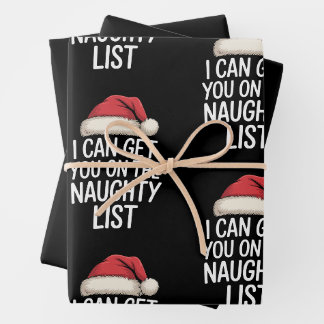 Ich kann dich auf die unartige Liste bringen Weihn Geschenkpapier Set