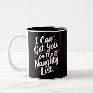 Ich kann dich auf die unartige Liste setzen Lustig Zweifarbige Tasse