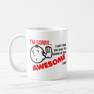 Ich kann dich nicht hören wegen des Klangs davon,  Kaffeetasse