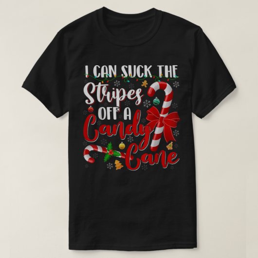 Ich kann die Streifen einer Weihnachtskanne mit Sü T-Shirt (Design vorne)