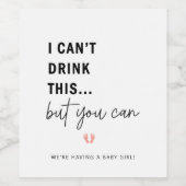 Ich kann diese Schwangerschaftsankündigung Wein La Weinetikett (Einzelnes Label)