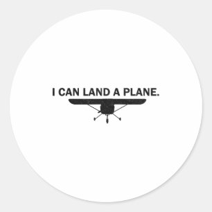 Ich kann ein Flugzeug landen Lustige Menge Aviatio Runder Aufkleber