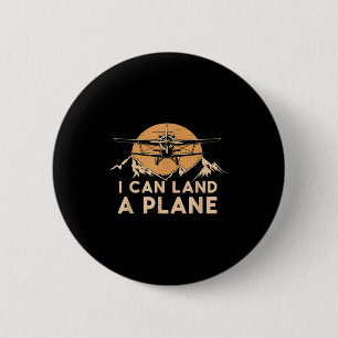 Ich kann ein Flugzeug landen Vintage lustig Lot Lu Button