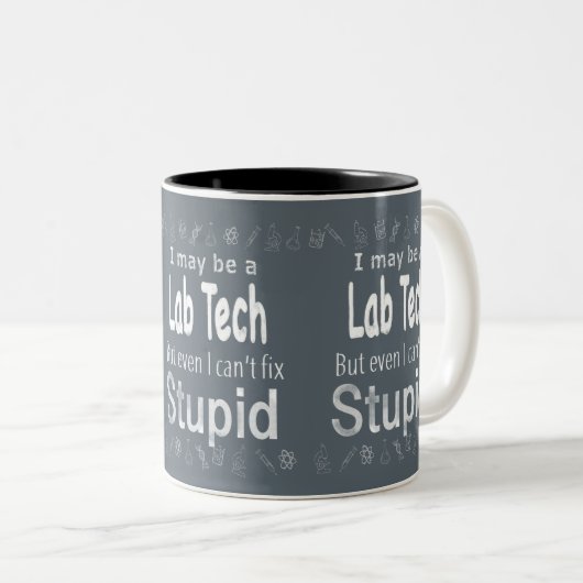 Ich kann ein LabradorTech sein Zweifarbige Tasse (VorderseiteRechts)