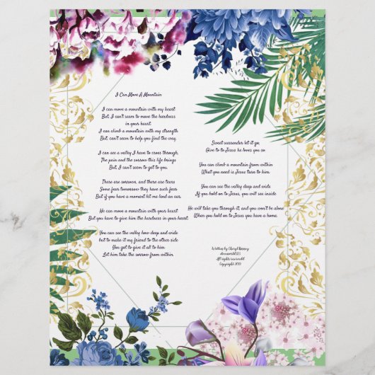 Ich kann ein Personalisiertes Berggedicht bewegen (Rückseite)