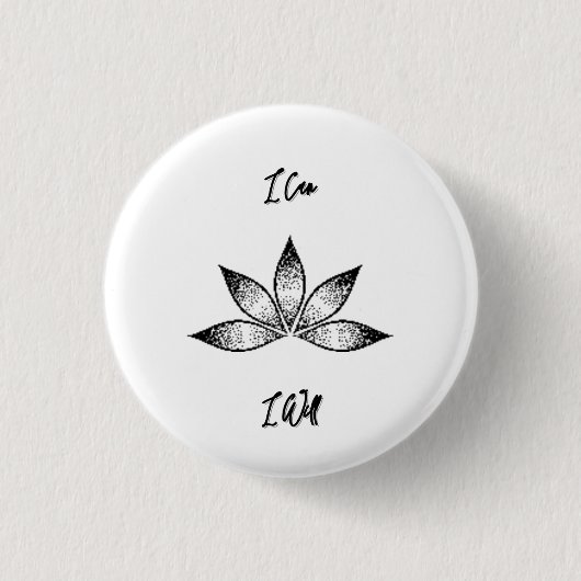 Ich kann eine inspirierende Entschlossenheit Lotus Button (Vorderseite)