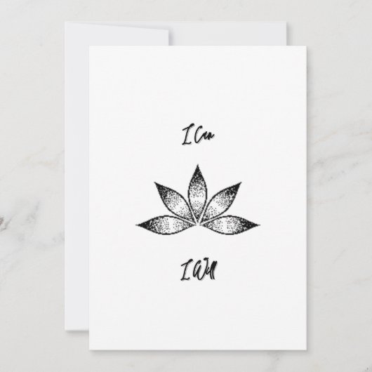 Ich kann eine inspirierende Entschlossenheit Lotus Einladung (Vorderseite)