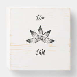 Ich kann eine inspirierende Entschlossenheit Lotus Holzkisten Schild
