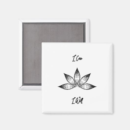 Ich kann eine inspirierende Entschlossenheit Lotus Magnet (Vorderseite/Rückseite)