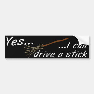 Ich kann einen Stick fahren Autoaufkleber