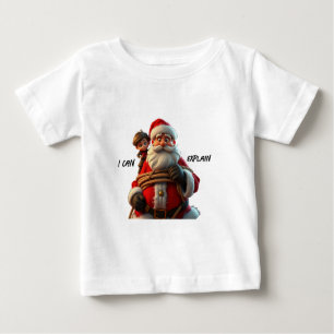 Ich kann erklären, Cartoon Weihnachtsmann und Klei Baby T-shirt