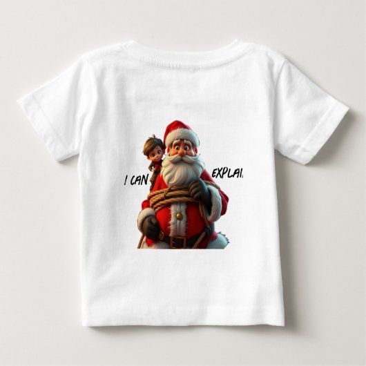 Ich kann erklären, Cartoon Weihnachtsmann und Klei Baby T-shirt (Rückseite)